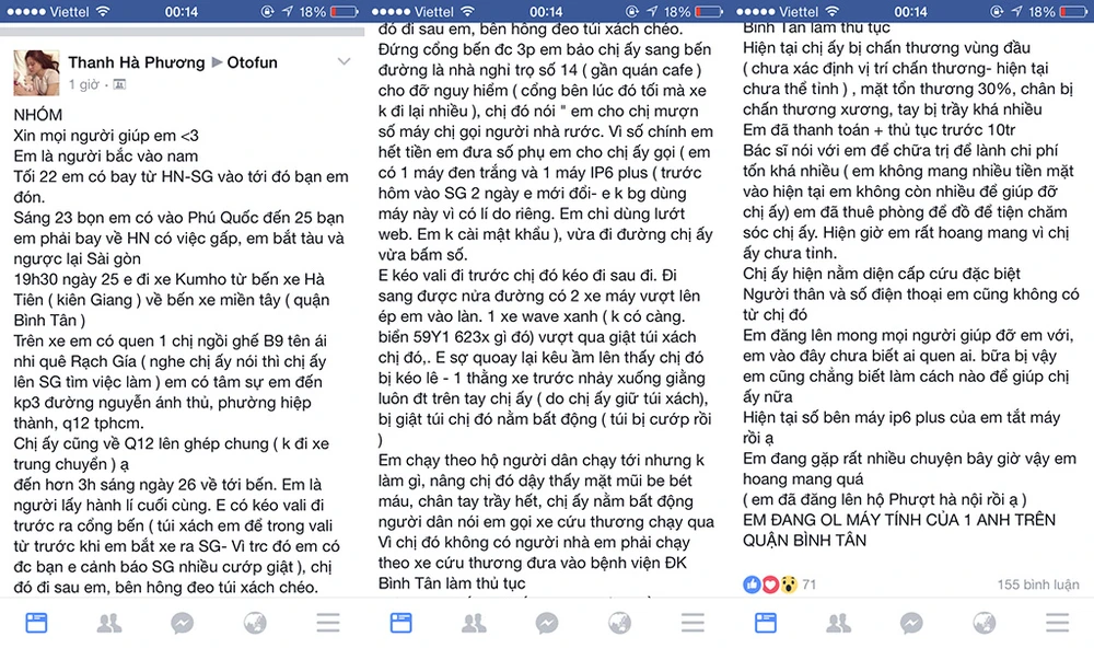 Facebooker đưa tin bạn bị cướp cầu cứu sự giúp đỡ ảnh 1